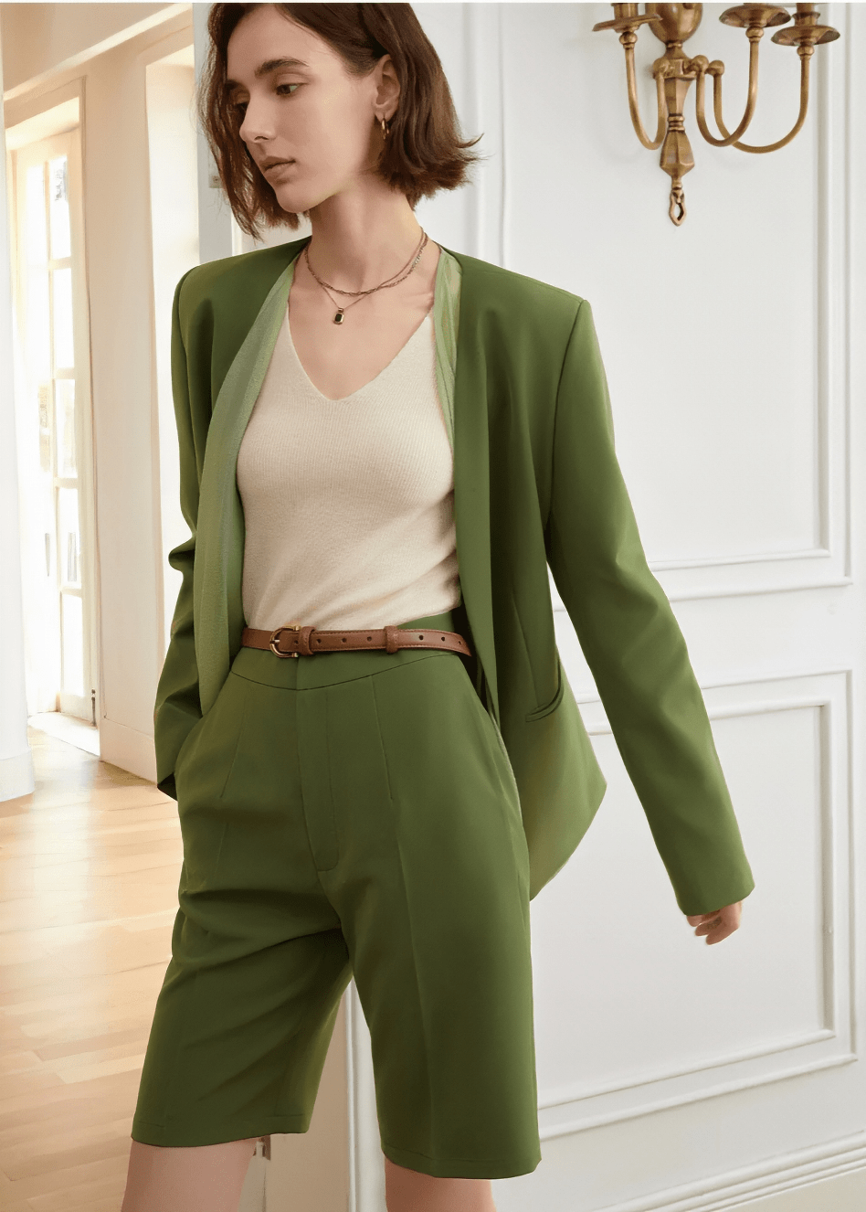 retro green drape jacket - Vera Lumina