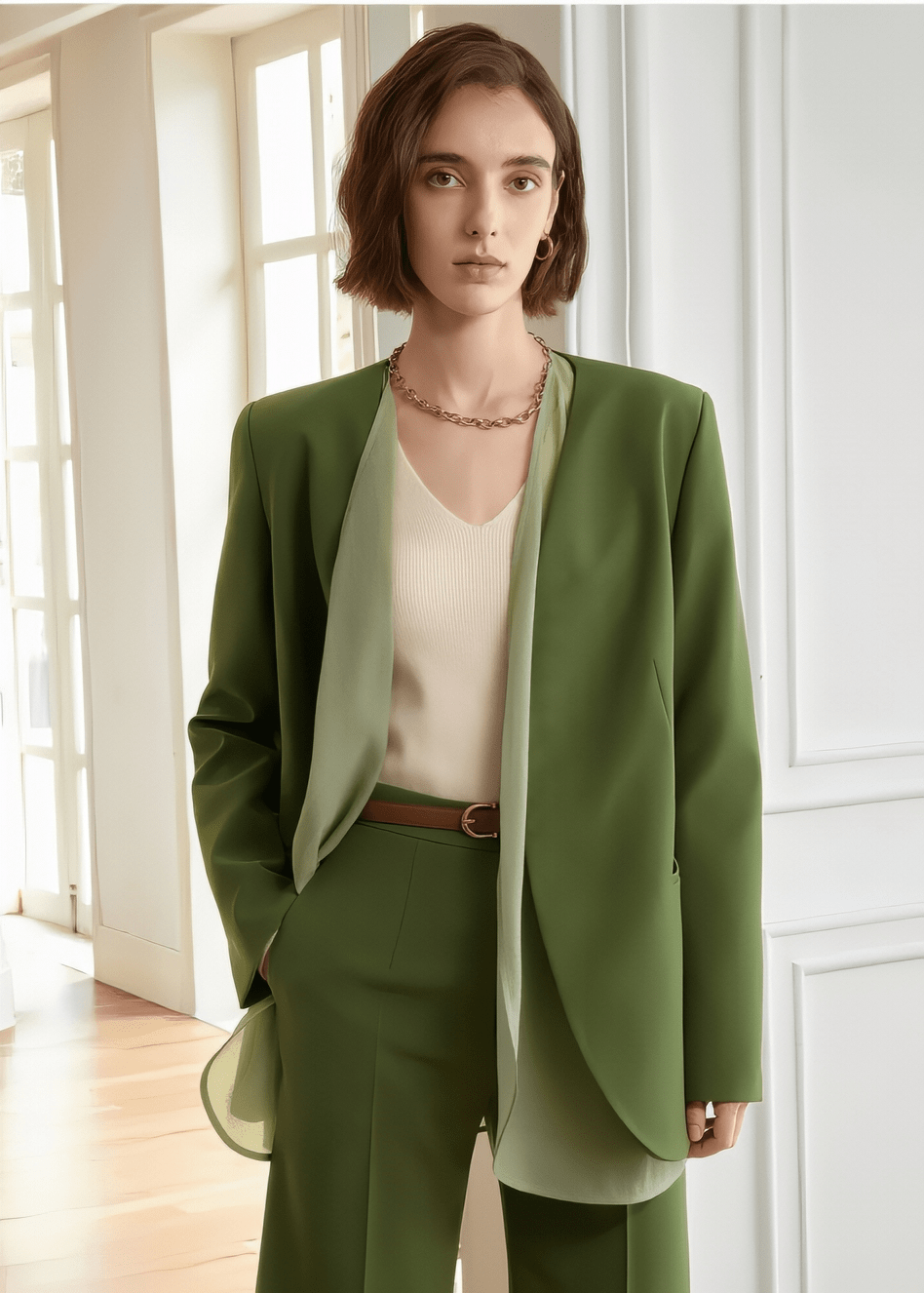 retro green drape jacket - Vera Lumina