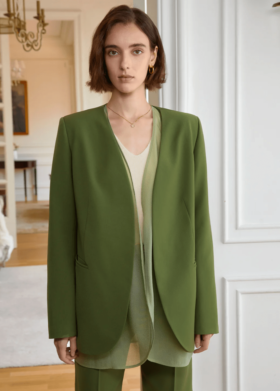 retro green drape jacket - Vera Lumina