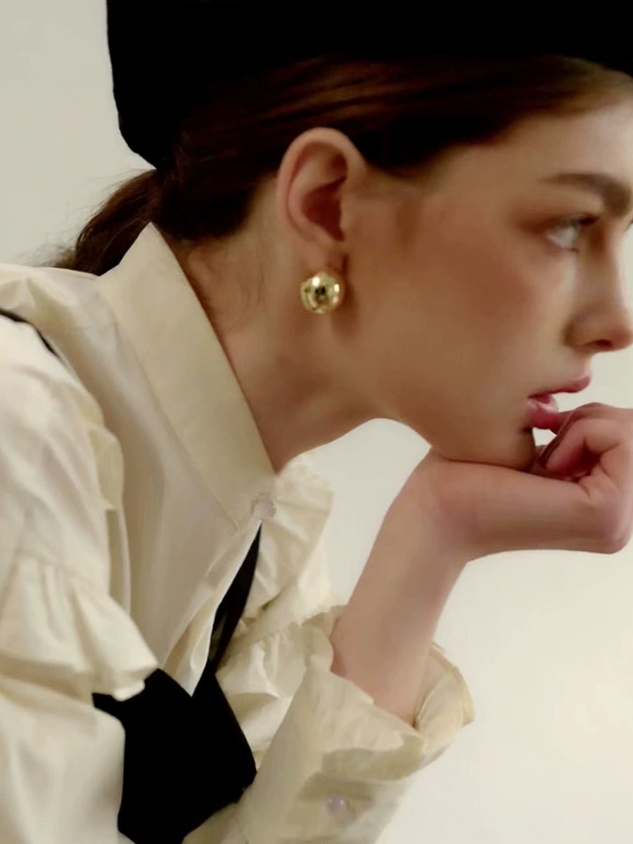 Retro round earring - Vera Lumina