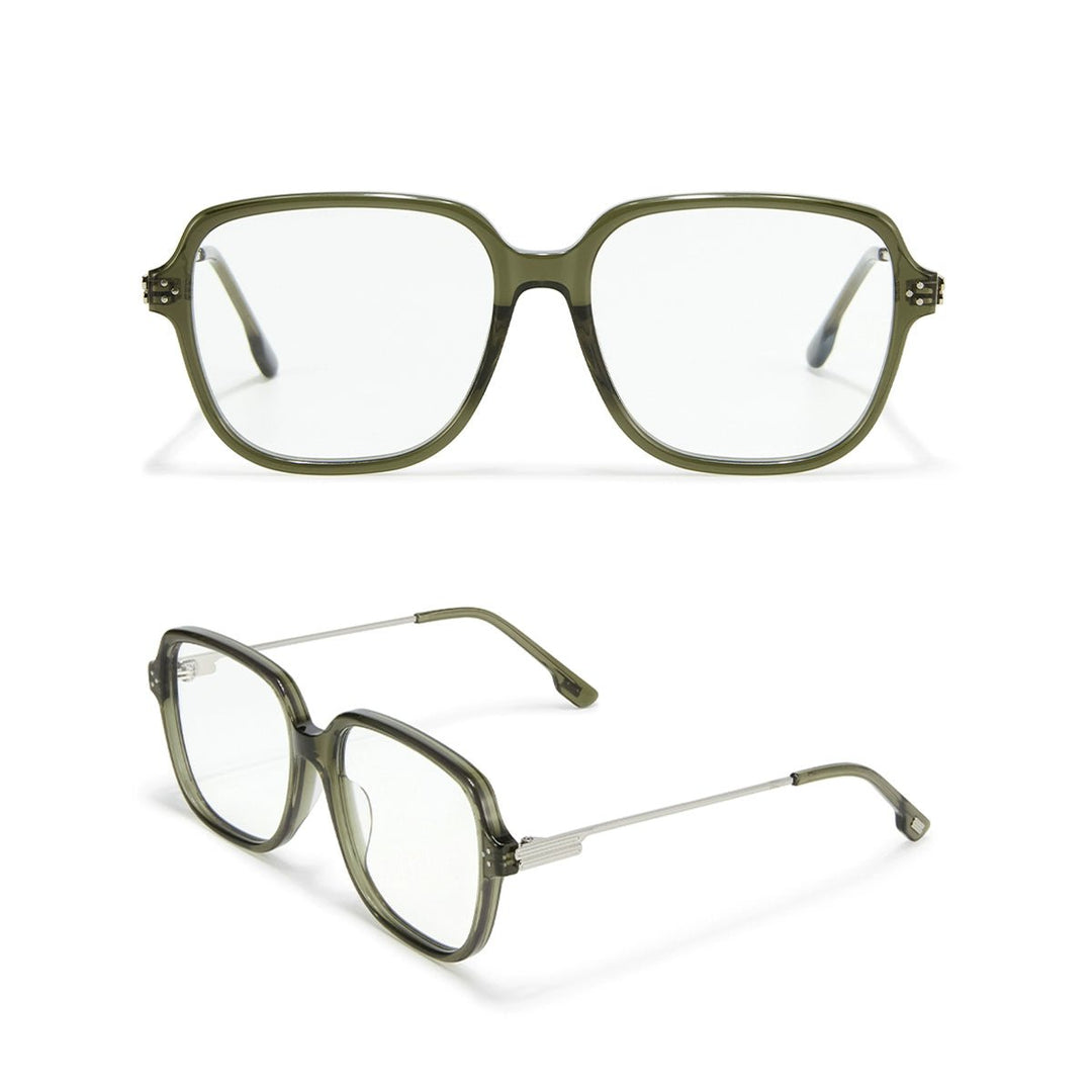 Retro square plain college style eyeglasses - Vera Lumina
