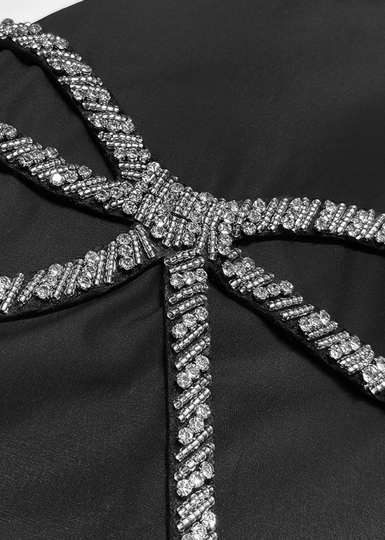 RHINESTONE BOW OVERSIZED SHIRT - Vera Lumina