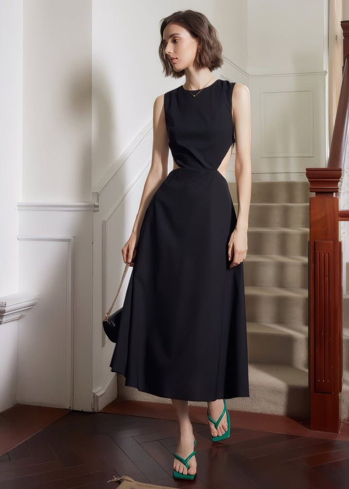 round neck backless dress - Vera Lumina