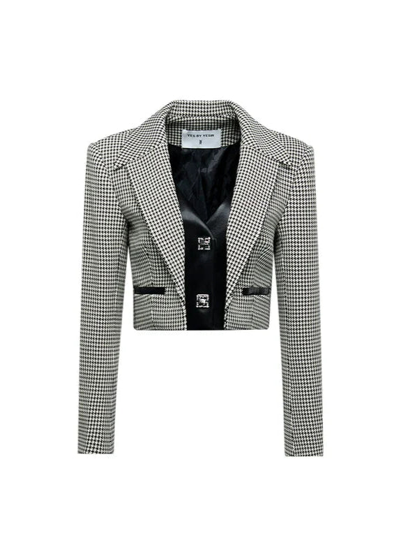 royal houndstooth knight short jacket & skirt - Vera Lumina