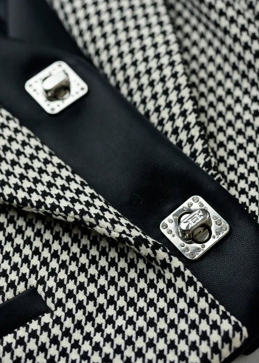 royal houndstooth knight short jacket & skirt - Vera Lumina