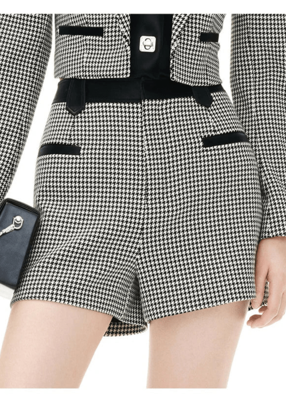 royal houndstooth knight short jacket & skirt - Vera Lumina
