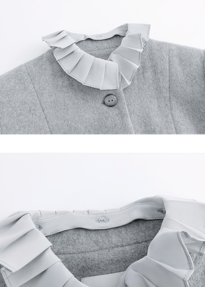 RUFFLE TRIM WOOL JACKET - Vera Lumina