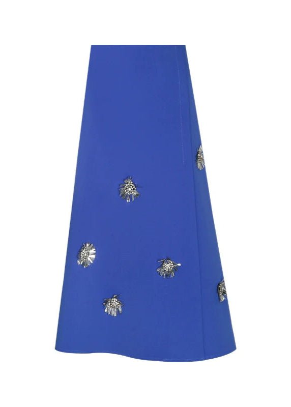 Sapphire blue preppy short coat floral beaded skirt suit set - Jen/下書き - Vera Lumina