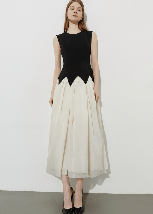 SCALLOPED HEMLINE MIDI DRESS - Vera Lumina