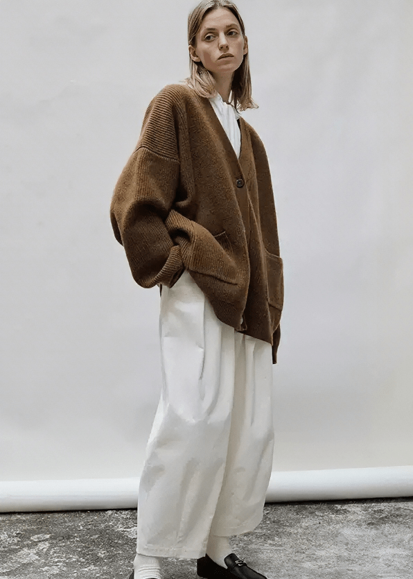 SCULPTURAL RIBBED CARDIGAN - Vera Lumina