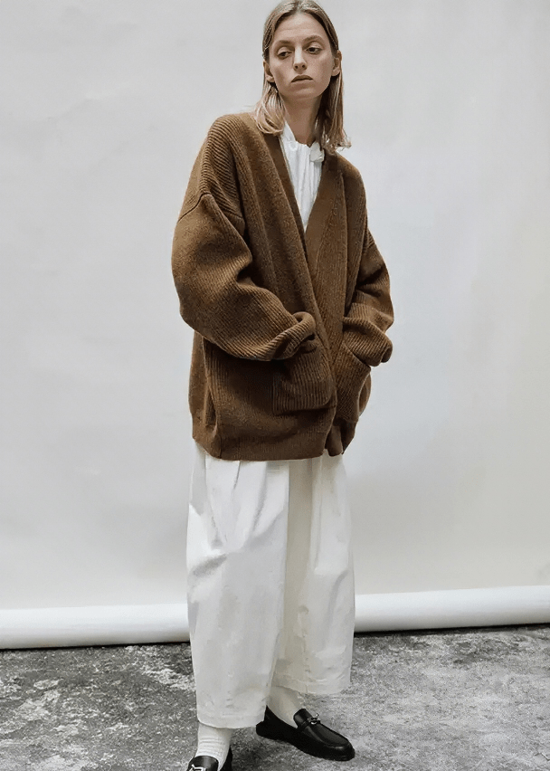 SCULPTURAL RIBBED CARDIGAN - Vera Lumina