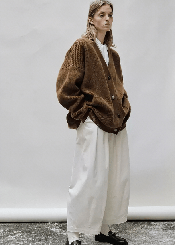 SCULPTURAL RIBBED CARDIGAN - Vera Lumina