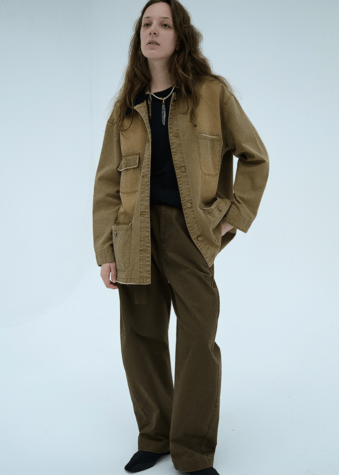 SEAMED CARGO TROUSERS - Vera Lumina