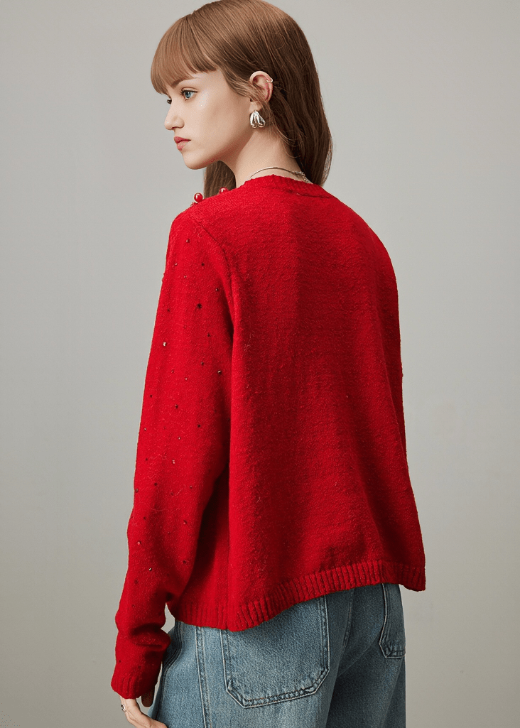 SEQUIN EMBELLISHED KNIT SWEATER - Vera Lumina