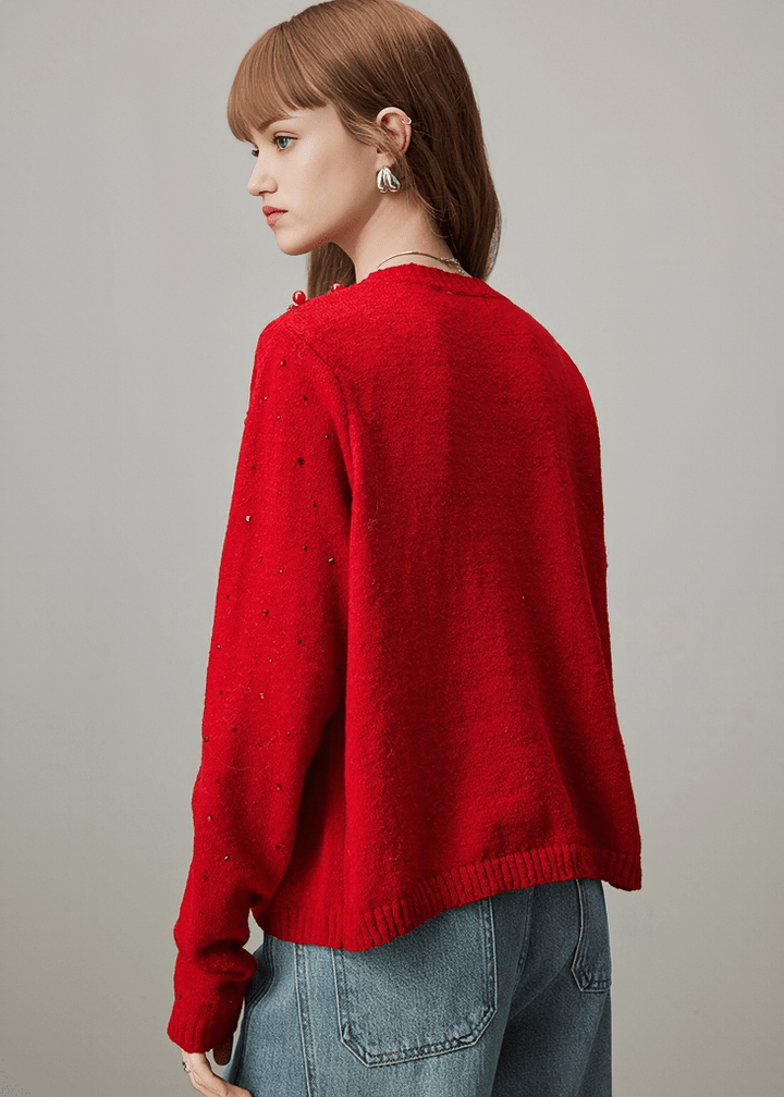 SEQUIN EMBELLISHED KNIT SWEATER - Vera Lumina