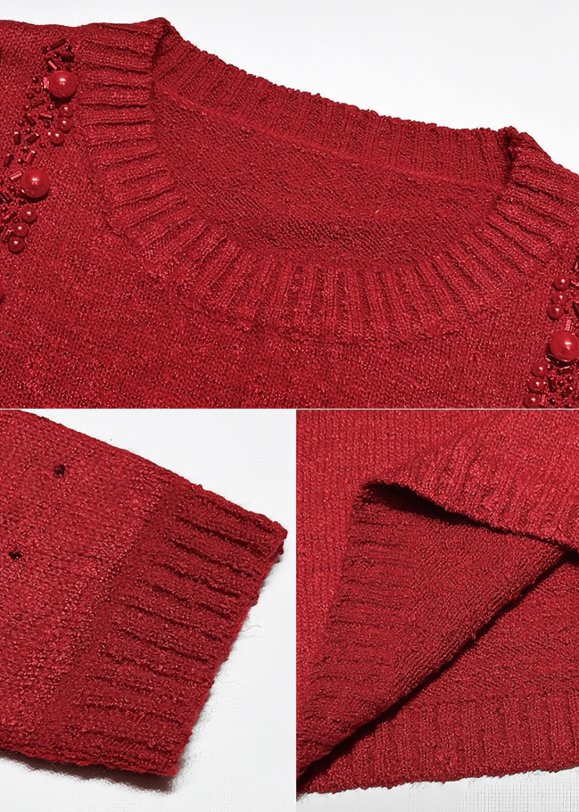 SEQUIN EMBELLISHED KNIT SWEATER - Vera Lumina