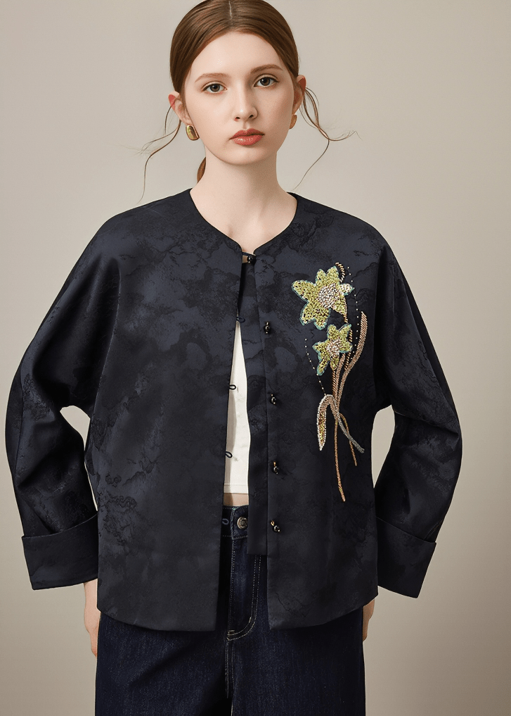 SEQUIN IRIS BROCADE JACKET - Vera Lumina