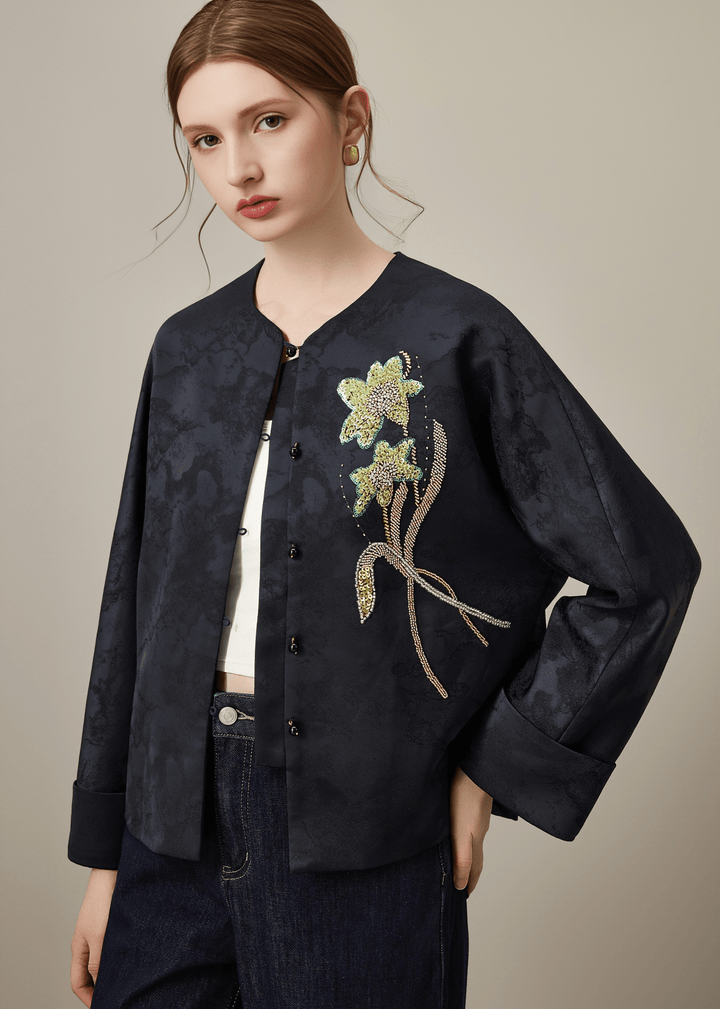 SEQUIN IRIS BROCADE JACKET - Vera Lumina