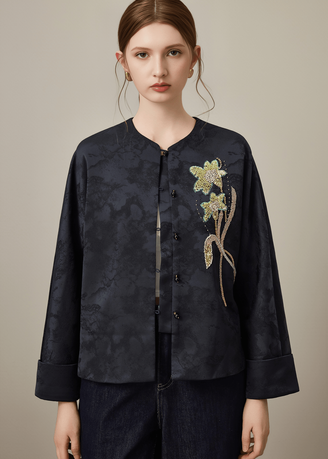 SEQUIN IRIS BROCADE JACKET - Vera Lumina
