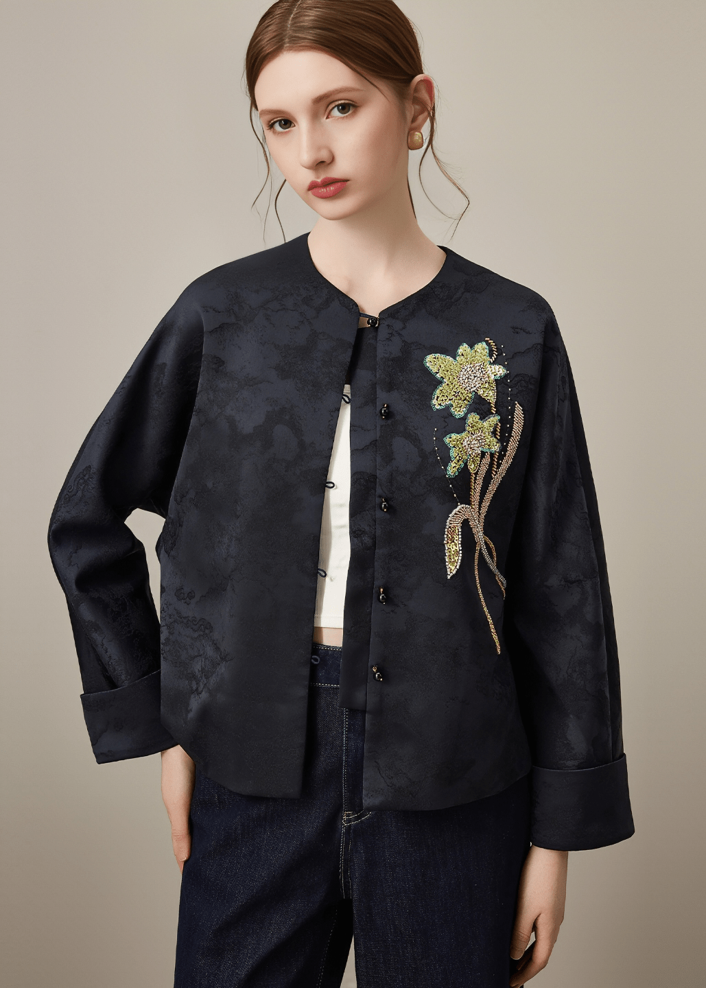 SEQUIN IRIS BROCADE JACKET - Vera Lumina