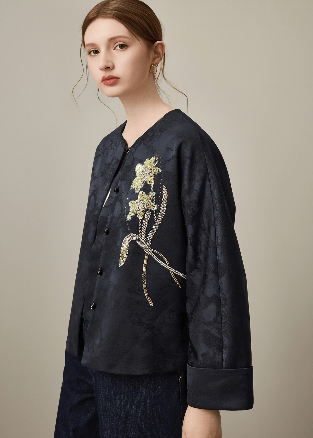 SEQUIN IRIS BROCADE JACKET - Vera Lumina