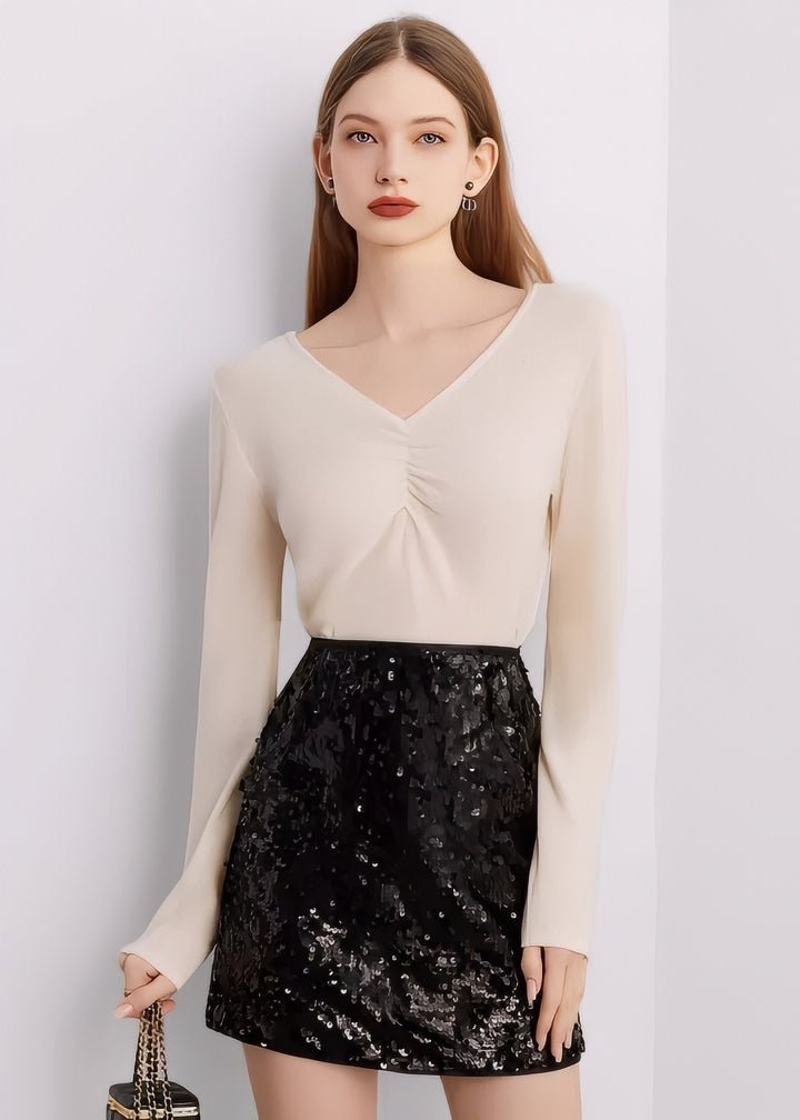 Sequin Tight Mini Skirt - Vera Lumina