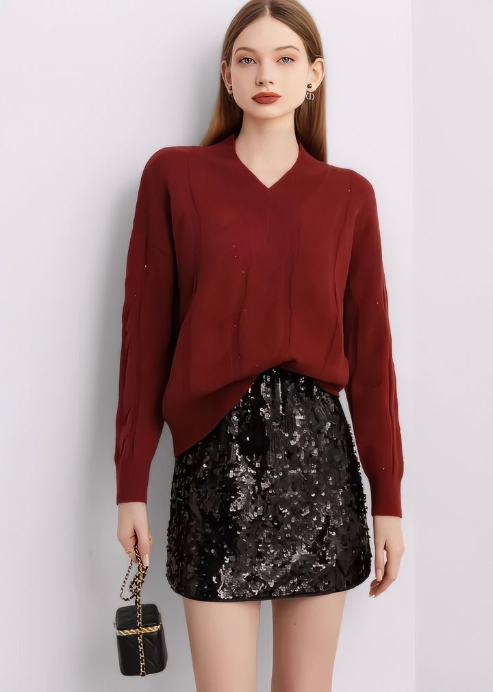 Sequin Tight Mini Skirt - Vera Lumina