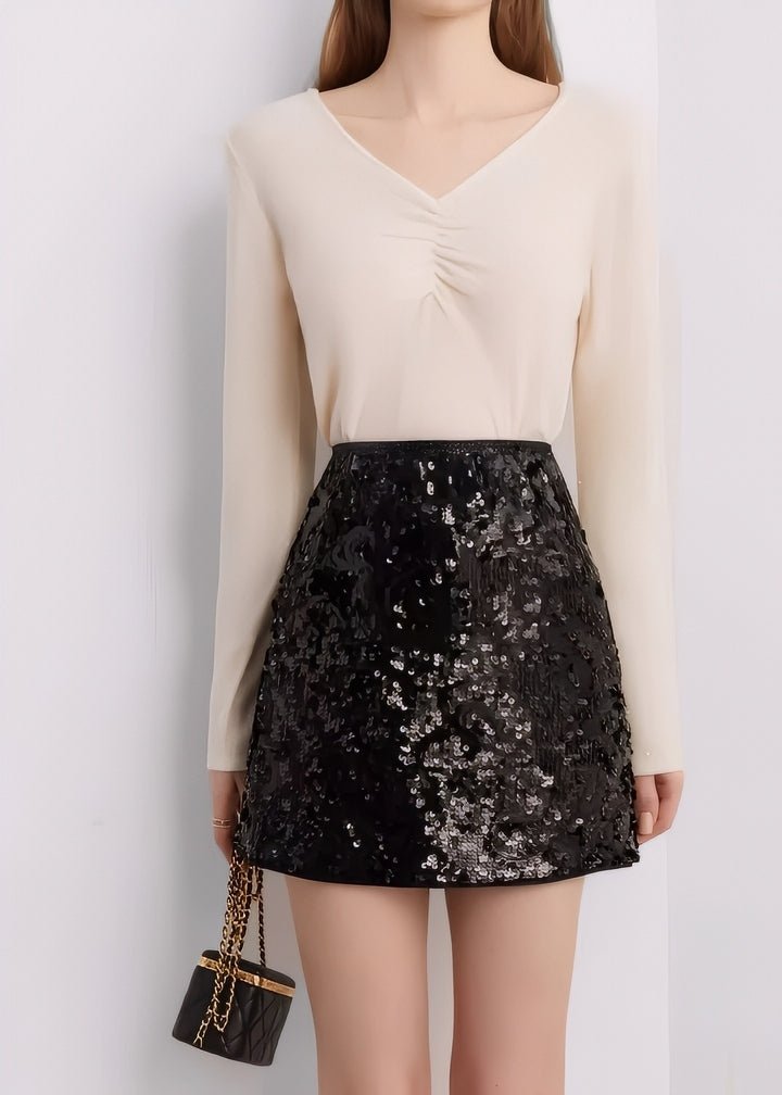 Sequin Tight Mini Skirt - Vera Lumina