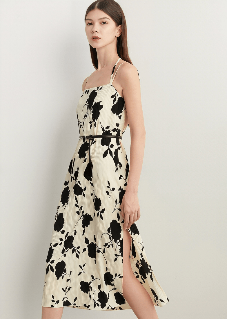 SHADOW BLOSSOM MIDI DRESS - Vera Lumina