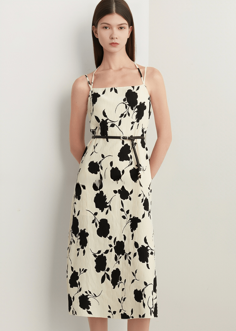 SHADOW BLOSSOM MIDI DRESS - Vera Lumina