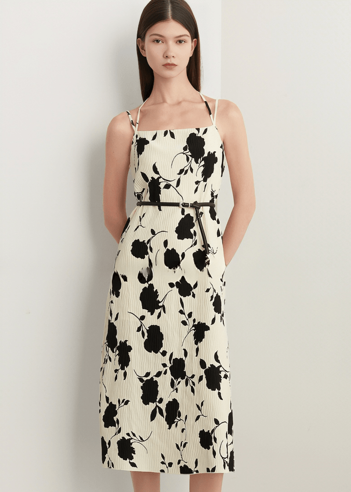SHADOW BLOSSOM MIDI DRESS - Vera Lumina