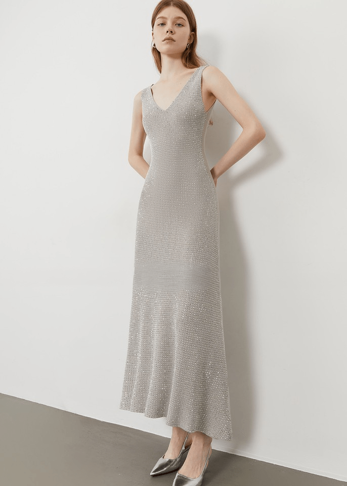 SHIMMER WEAVE MAXI DRESS - Vera Lumina