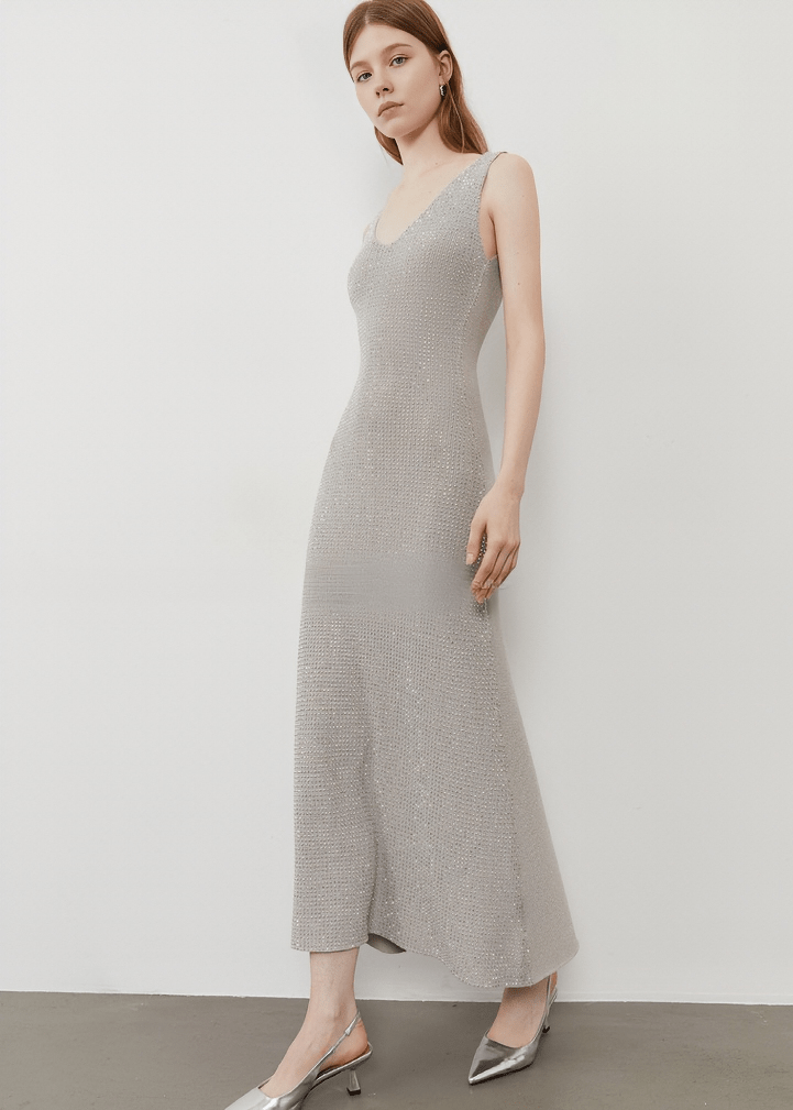 SHIMMER WEAVE MAXI DRESS - Vera Lumina