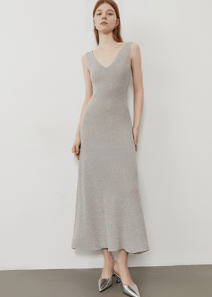 SHIMMER WEAVE MAXI DRESS - Vera Lumina