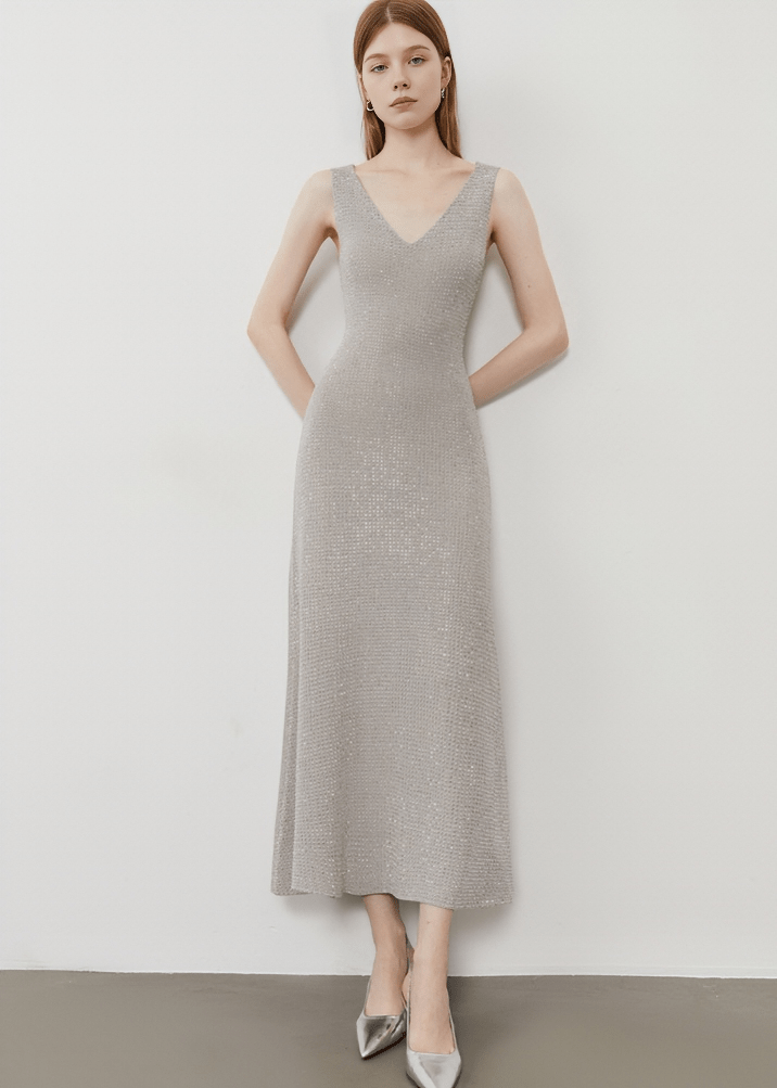 SHIMMER WEAVE MAXI DRESS - Vera Lumina