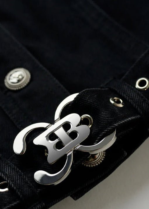shot stud denim tops & skirt - Vera Lumina