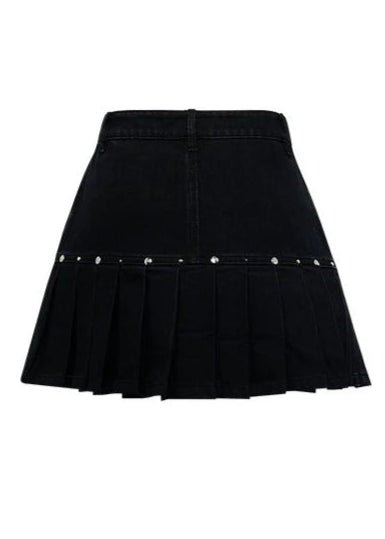 shot stud denim tops & skirt - Vera Lumina