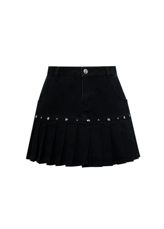 shot stud denim tops & skirt - Vera Lumina