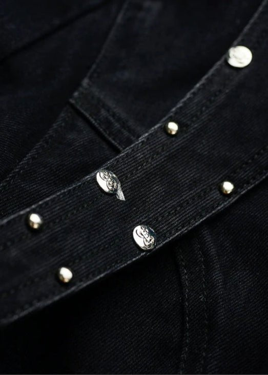 shot stud denim tops & skirt - Vera Lumina