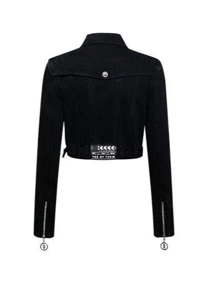shot stud denim tops & skirt - Vera Lumina
