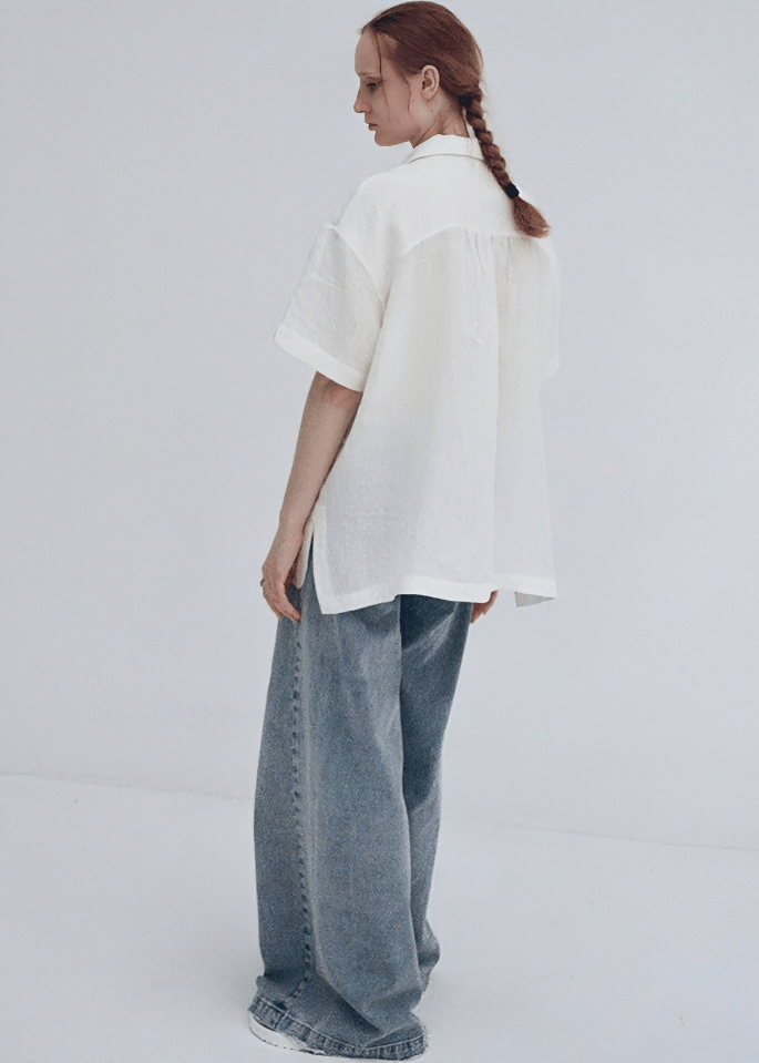 SIDE SEAM STITCH DETAIL WIDE LEG JEANS - Vera Lumina