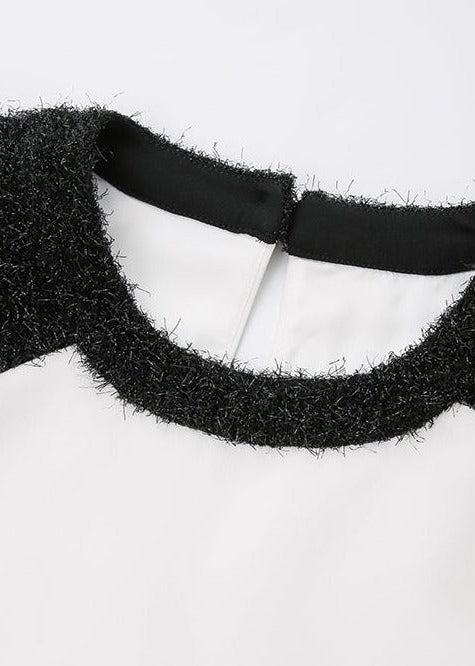 Silk black&white top - Vera Lumina