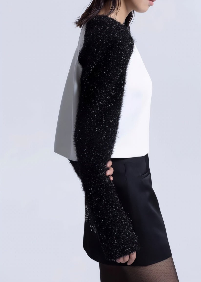 Silk black&white top - Vera Lumina