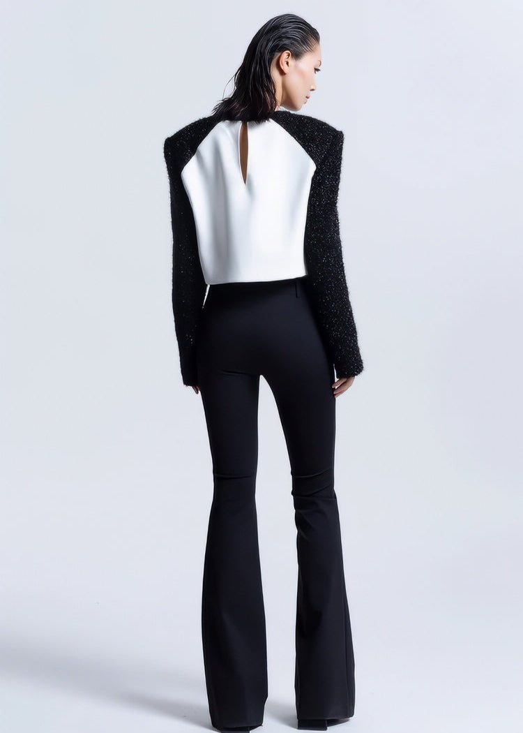 Silk black&white top - Vera Lumina