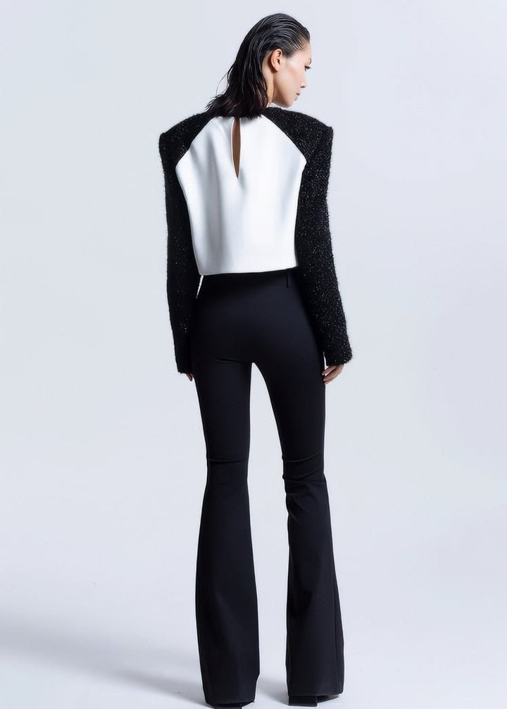 Silk black&white top - Vera Lumina