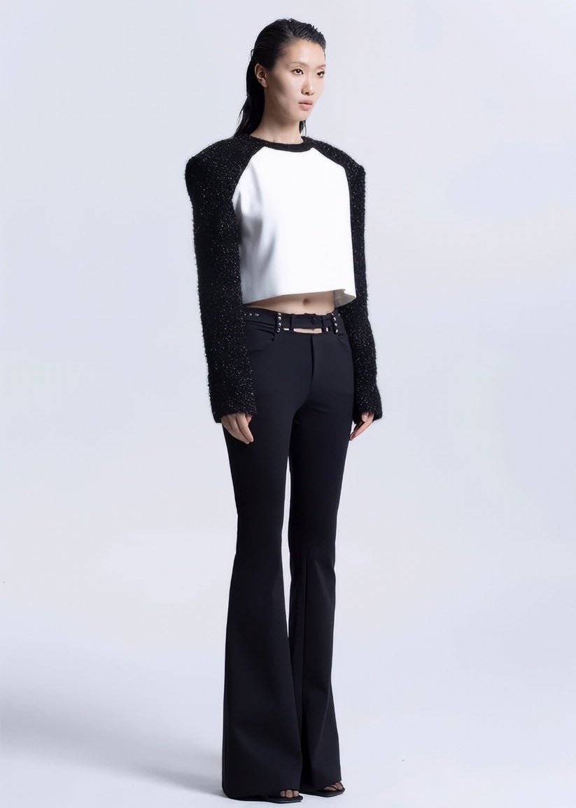 Silk black&white top - Vera Lumina