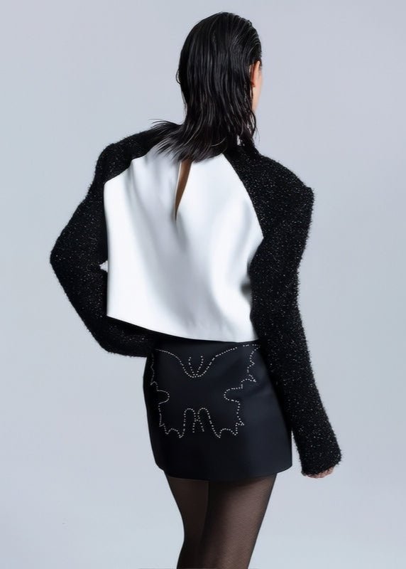 Silk black&white top - Vera Lumina