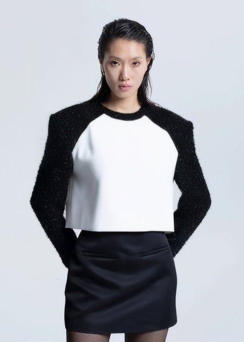 Silk black&white top - Vera Lumina