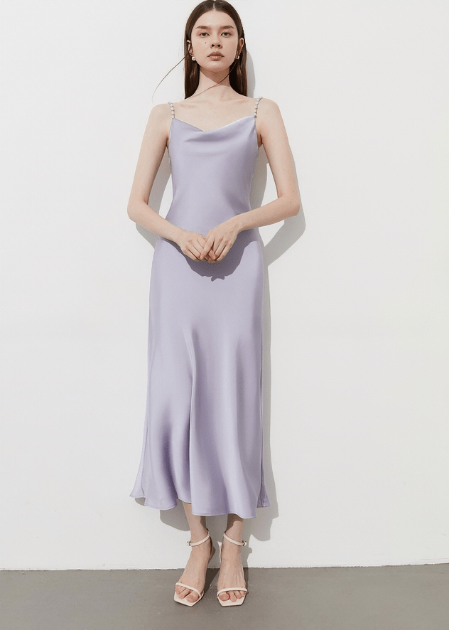SILK DRAPE CAMISOLE DRESS - Vera Lumina