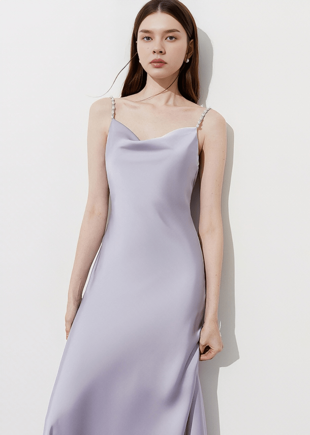 SILK DRAPE CAMISOLE DRESS - Vera Lumina